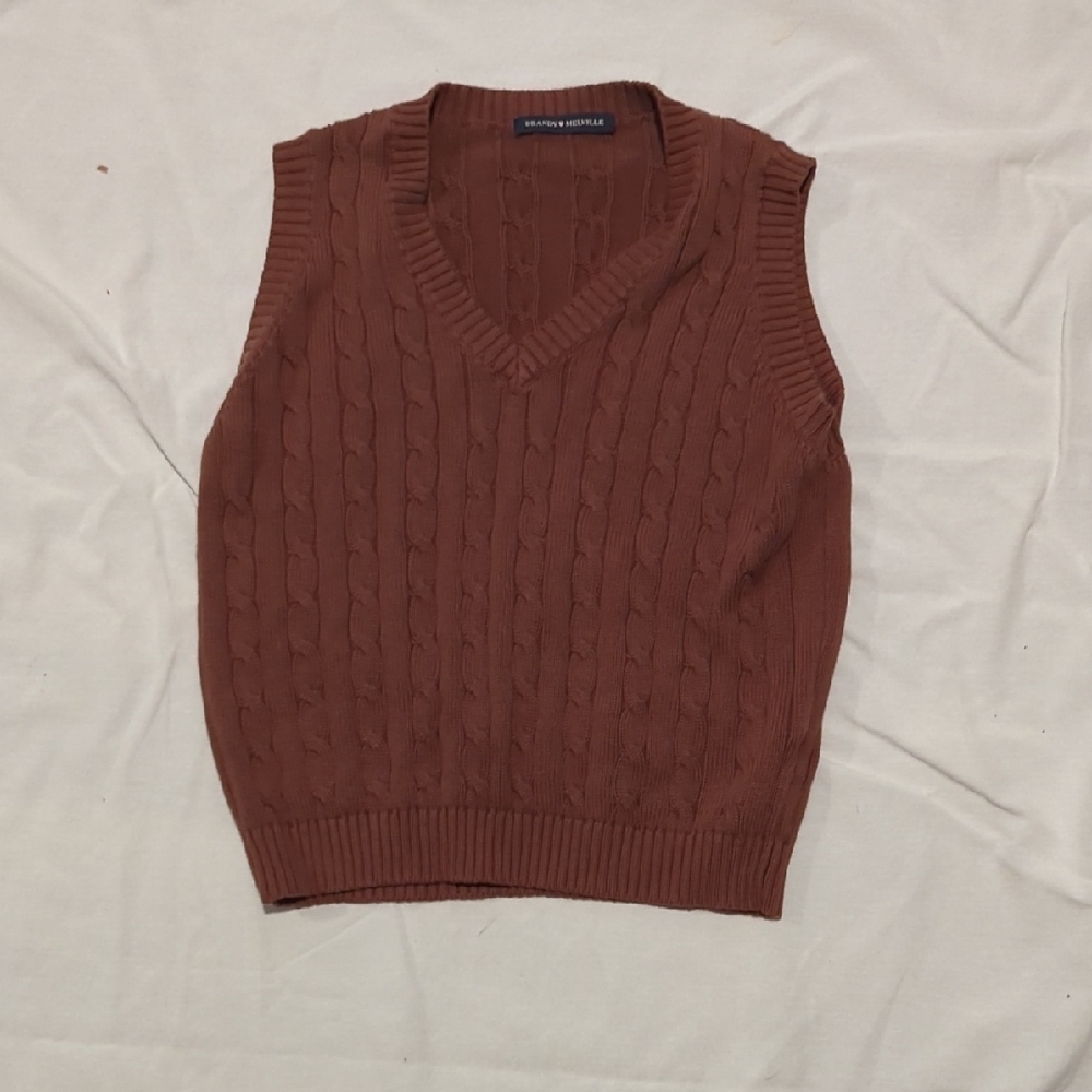 Brandy Melville V-Neck Brown Sweater Vest